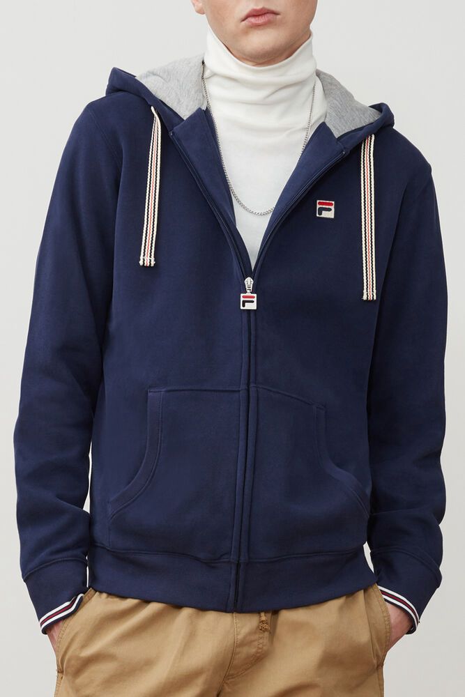 Fila Sweatshirt Herre Mørkeblå Tenconi Hooded WEQ-429705